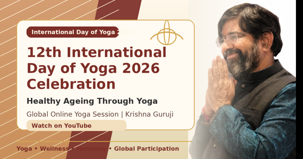 Krishna Guruji leading 12th International Day of Yoga 2026 celebration on Healthy Ageing Through Yoga.