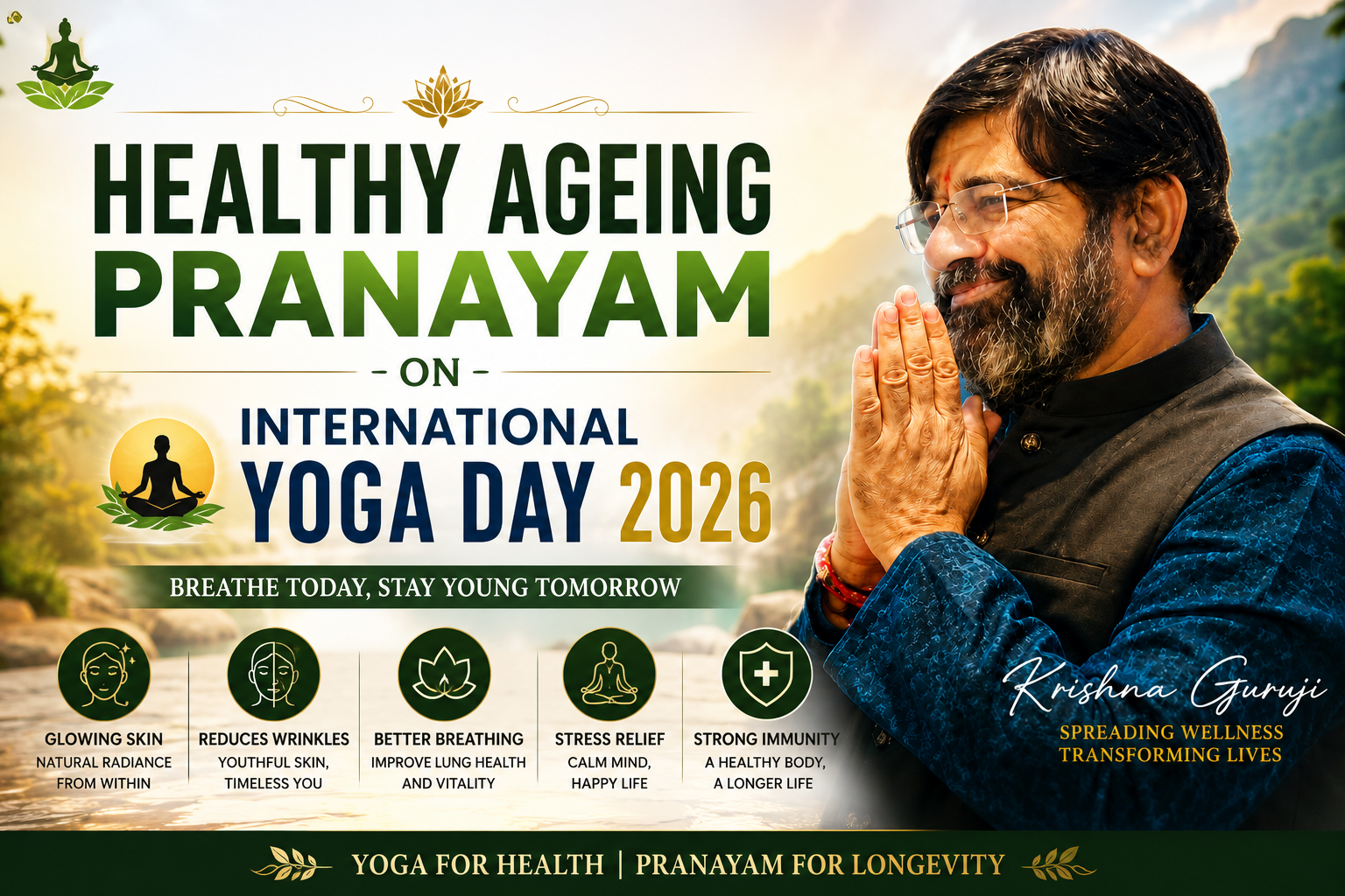 Healthy Ageing Pranayama 2026 – International Yoga Day Special by Krishna Guruji