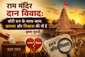 राम मंदिर दान विवाद पर कृष्णा गुरुजी का वक्तव्य, दान की पारदर्शिता और श्रद्धालुओं के विश्वास पर विचार