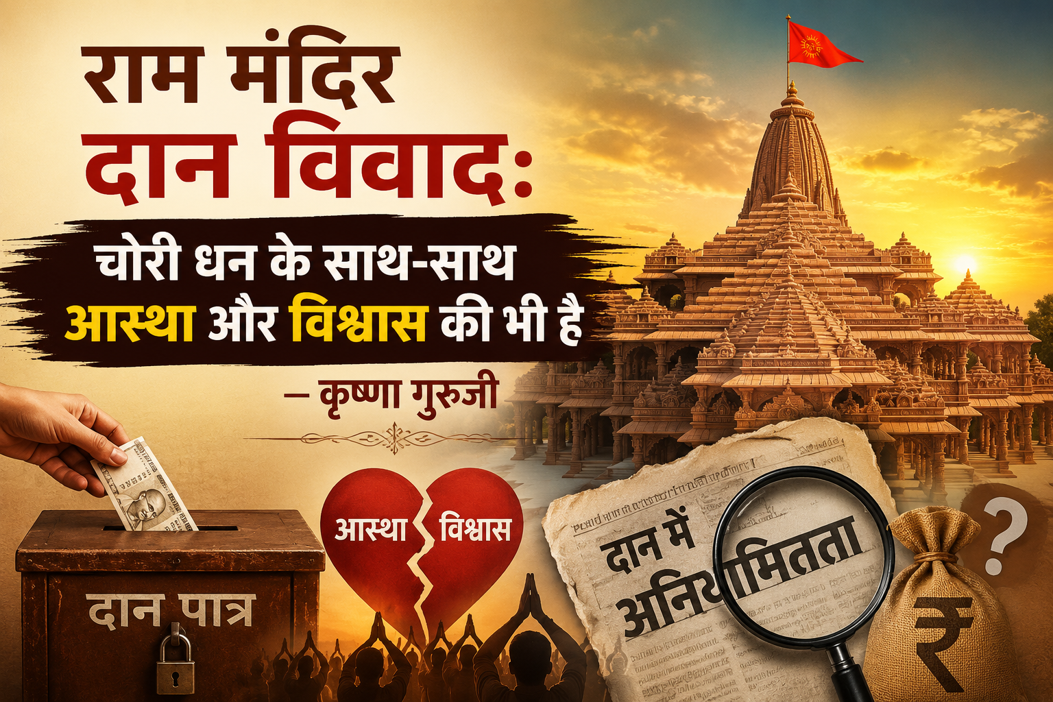 राम मंदिर दान विवाद पर कृष्णा गुरुजी का वक्तव्य, दान की पारदर्शिता और श्रद्धालुओं के विश्वास पर विचार