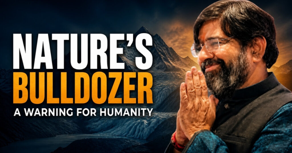 Nature’s bulldozer warning for humanity featuring Krishna Guruji before Himalayan glaciers