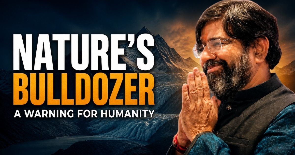 Nature’s bulldozer warning for humanity featuring Krishna Guruji before Himalayan glaciers