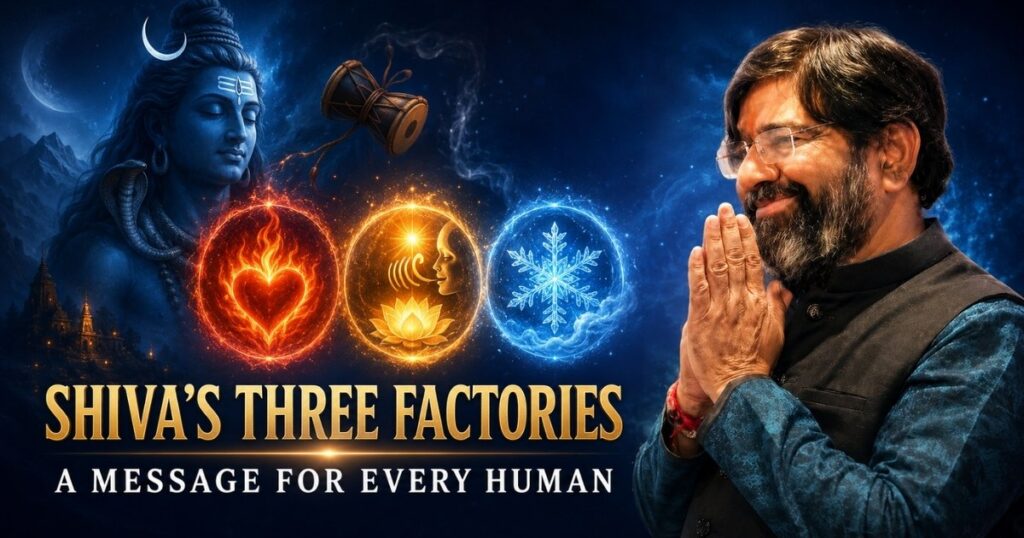 Krishna Guruji explaining Shiva’s Three Factories of Life