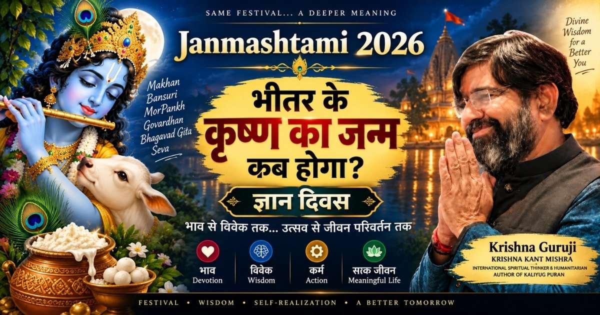 Janmashtami 2026 Gyan Diwas Krishna Guruji आपके भीतर कृष्ण का जन्म कब होगा
